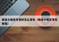 微信小程序开发好怎么发布（微信小程序发布教程）